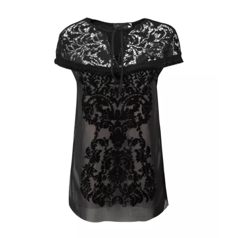 بلوز بدون آستین زنانه مدل  یقه گیپوری