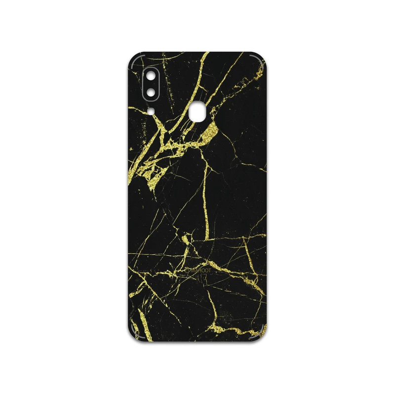 برچسب پوششی ماهوت مدل Graphite-Gold-Marble مناسب برای گوشی موبایل سامسونگ Galaxy A20