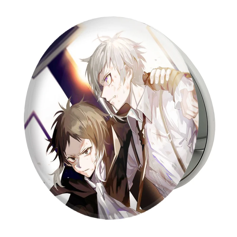 آینه جیبی خندالو طرح آتسوشی و آکوتاگاوا انیمه سگ های ولگرد بانگو مدل تاشو کد 15659 