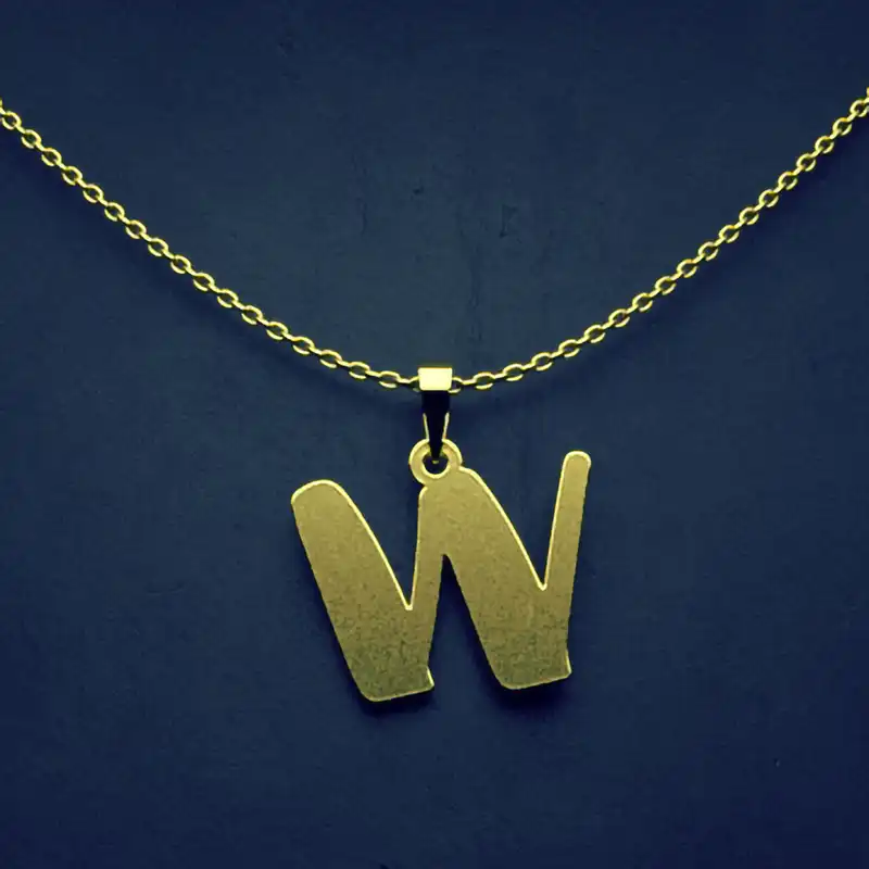 گردنبند طلا 18 عیار زنانه مدوپد مدل حرف W کد H3-1-1054