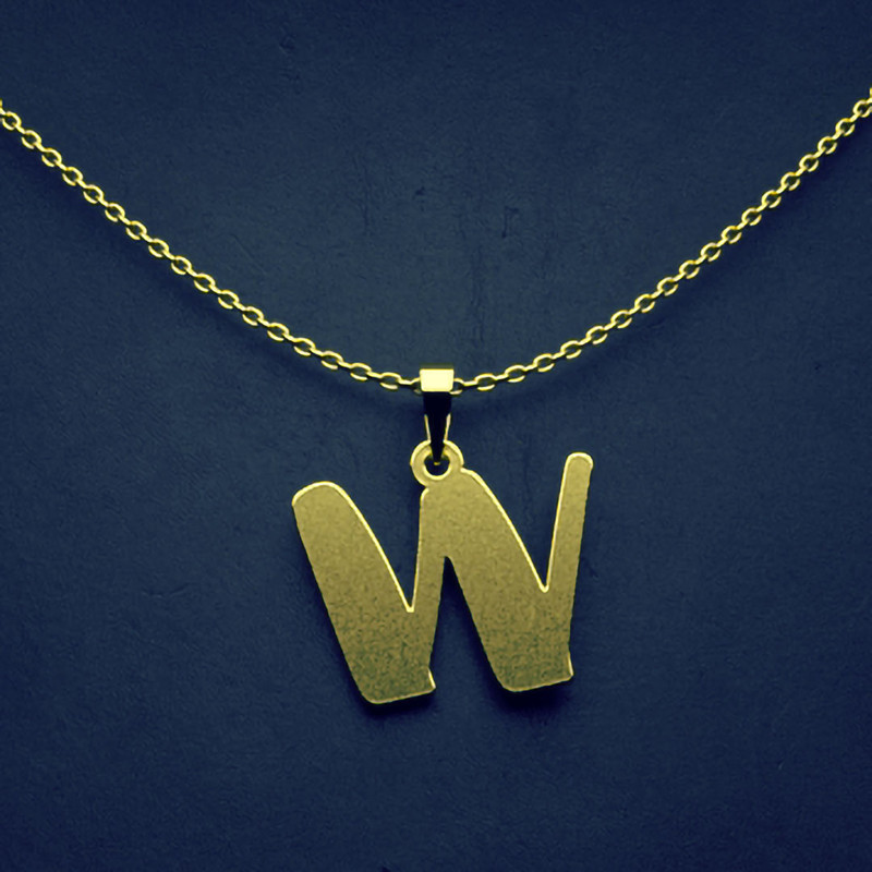 گردنبند طلا 18 عیار زنانه مدوپد مدل حرف W کد H3-1-1054