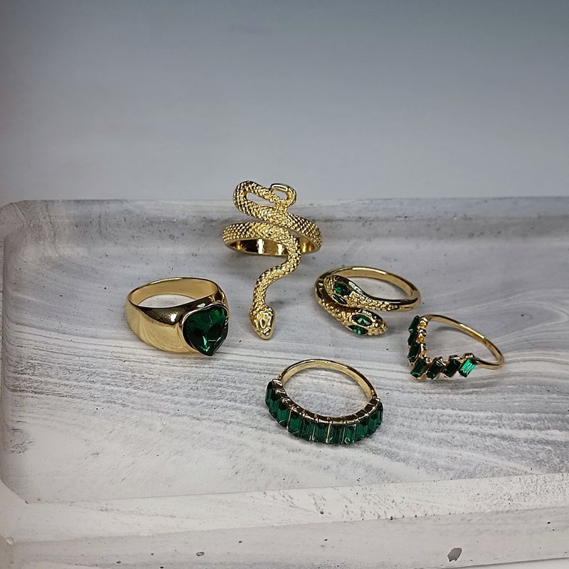 انگشتر دخترانه مدل 345 مجموعه 5 عددی