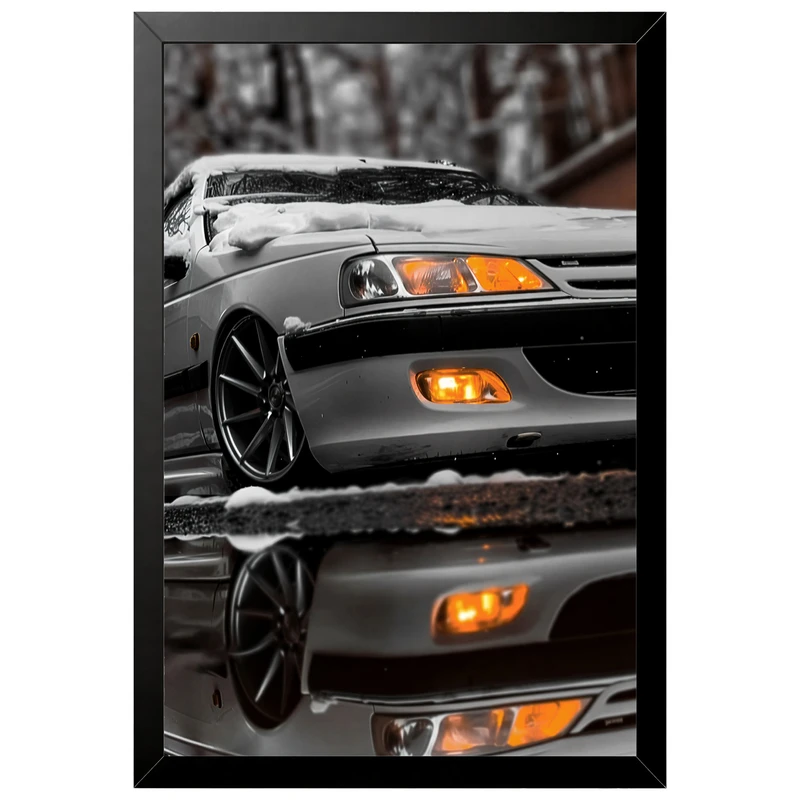 تابلو بکلیت طرح ماشین و خودرو پژو پارس (پرشیا) مدل B-po2181 فریم مشکی