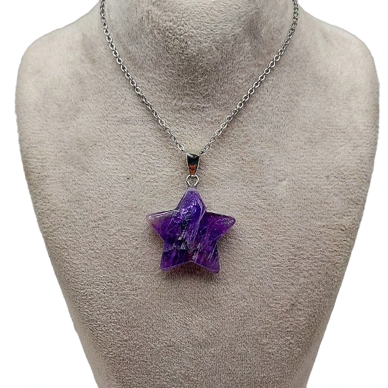 گردنبند دخترانه طرح آمیتیست کد 11-207