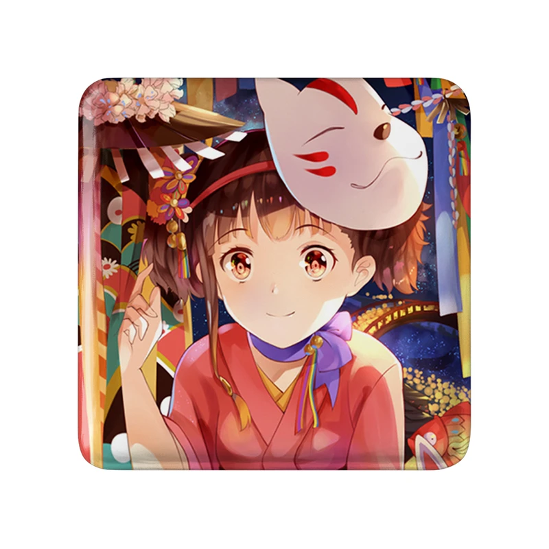 مگنت خندالو طرح مومی انیمه کابانری (Kabaneri) مدل مربعی کد 35998