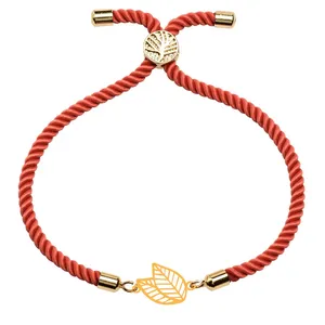 دستبند طلا 18 عیار زنانه الن نار مدل طرح برگ ELN101613