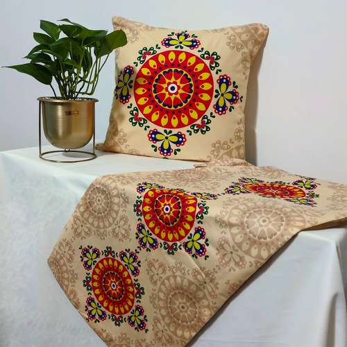 کوسن طرح گل سنتی کد 2000 به همراه رانر