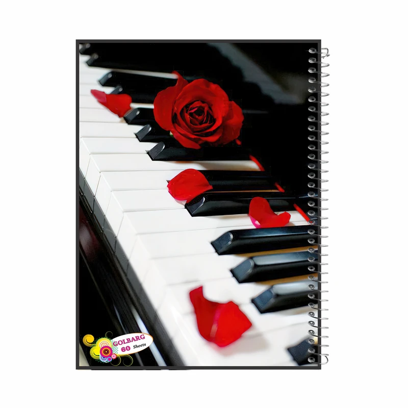 دفتر مشق 60 برگ گلبرگ مدل دانشجویی پیانو کد 3200