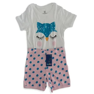 ست تی شرت و شلوارک دخترانه لوپیلو مدل جغد