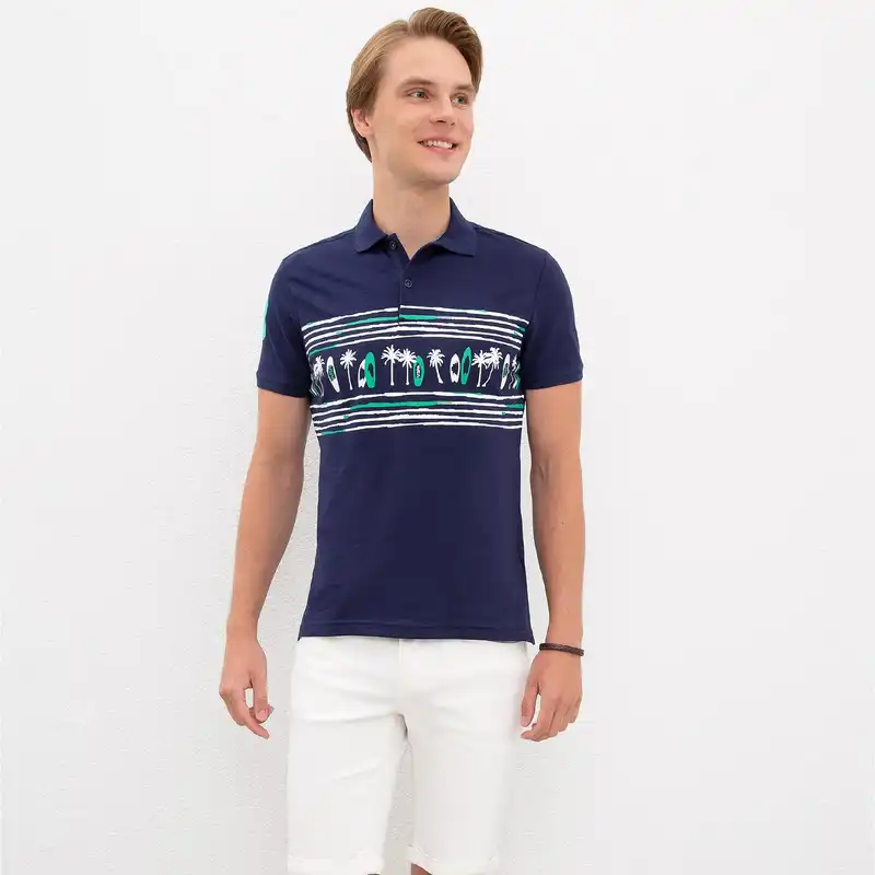 پولوشرت آستین کوتاه مردانه یو اس پولو مدل NV4301STON