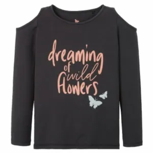 تی شرت آستین بلند دخترانه پیپرتس مدل پروانه کد 1109