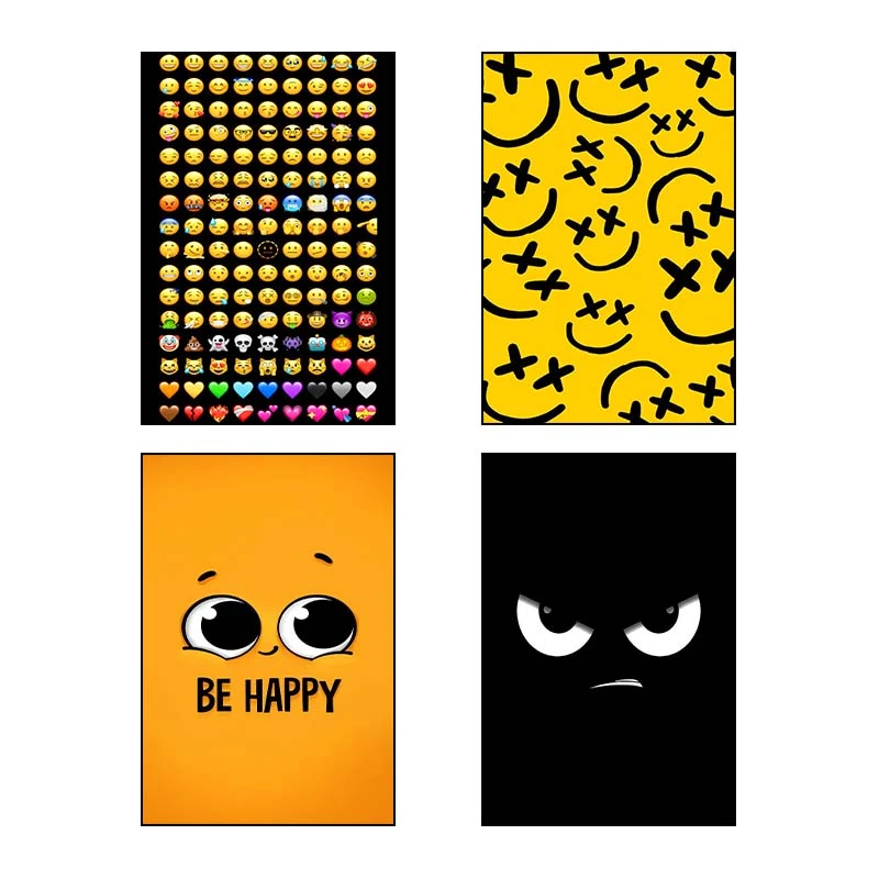 تابلو شاسي کارنيکا طرح ایموجی Emoji کد 95170 مجموعه 4 عددی