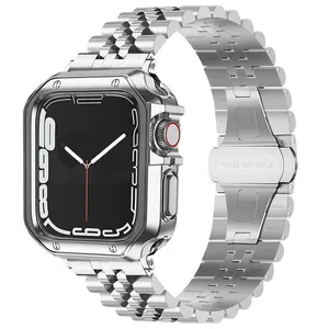 Sprig 5Bead SL-DualC Lux Band suitable for Apple Watch Series Se/1/2/3/4/5/6/7/8/9 size 42/44/45mm with cover