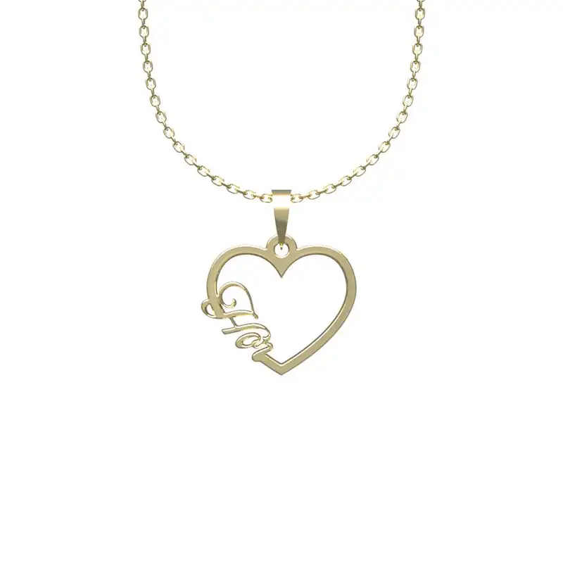 گردنبند طلا 18 عیار زنانه مدوپد مدل اسم حر hor کد HE2-1-1005