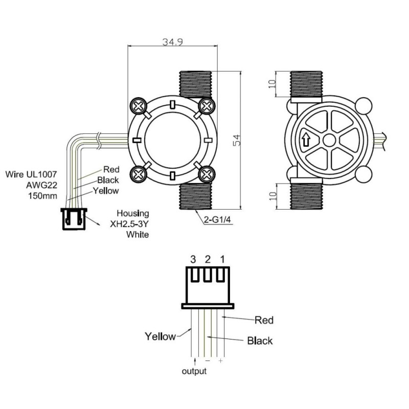 سنسور جریان آب مدل  YF-S302