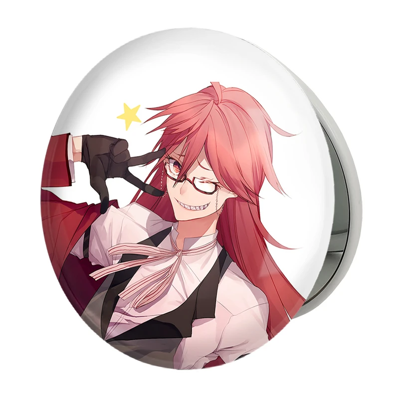 آینه جیبی خندالو طرح گریل انیمه خادم سیاه Black Butler مدل تاشو کد 16310 