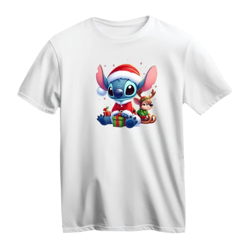 تی شرت آستین کوتاه زنانه مدل استیچ کریسمس کد 1