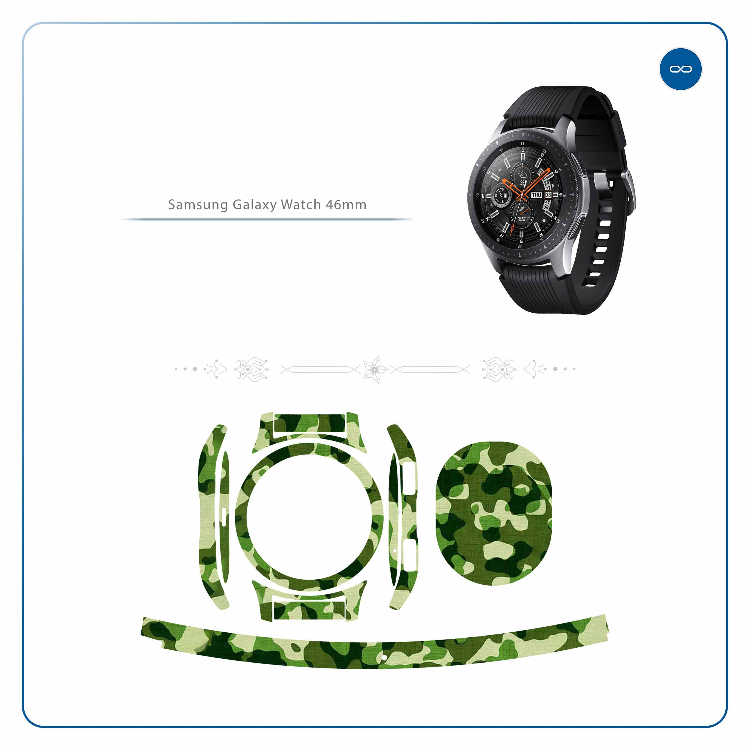 برچسب ماهوت طرح Army-Green-2 مناسب برای ساعت هوشمند سامسونگ Galaxy Watch 46mm