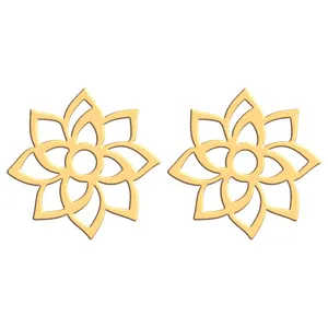 گوشواره طلا 18 عیار زنانه فرشته مدل طرح گل WEL-000218