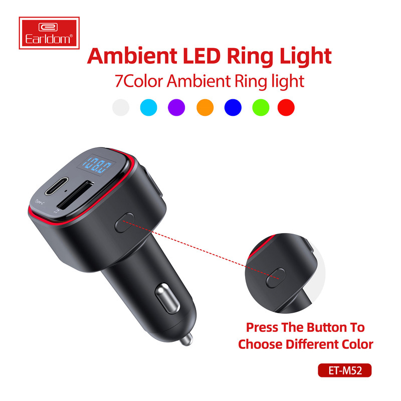 پخش‌کننده اف ام و شارژر فندکی خودرو ارلدام مدل M52