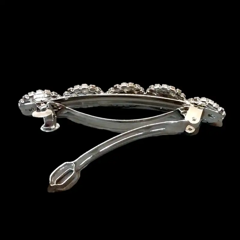 گیره مو زنانه مدل فرانسوی نگین دار طرح پنج دایره