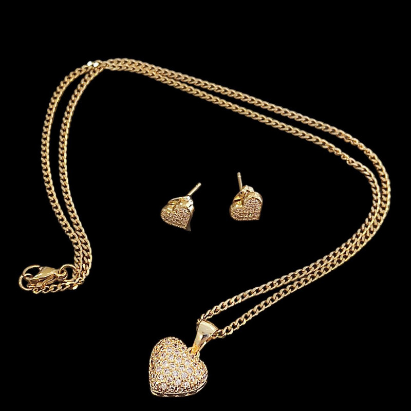 نیم ست زنانه مدل قلب پرنگین جواهری کد 04