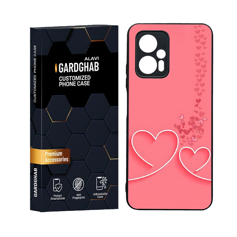 کاور گارد قاب علوی مدل دورژله ای پشت گلس عاشقانه مناسب برای گوشی موبایل شیائومی Poco X4 GT