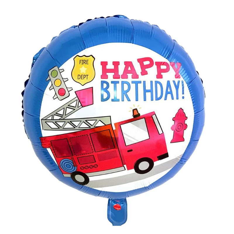 بادکنک فویلی مدل هپی گرد ماشین آتش نشانی کد kp97