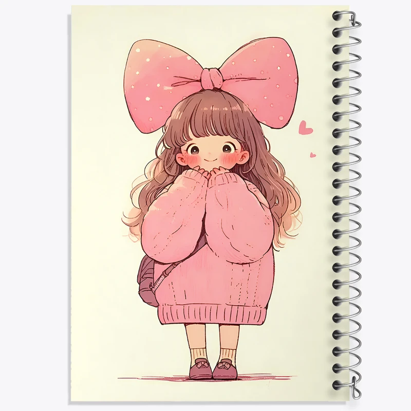 دفتر ژورنال نویسی 50 برگ خندالو مدل نقطه ای طرح دخترانه کیوت کد N3495