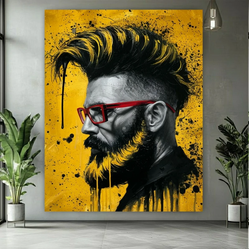 تابلو بوم طرح مخمل پرتره مدل مرد کد FP106371