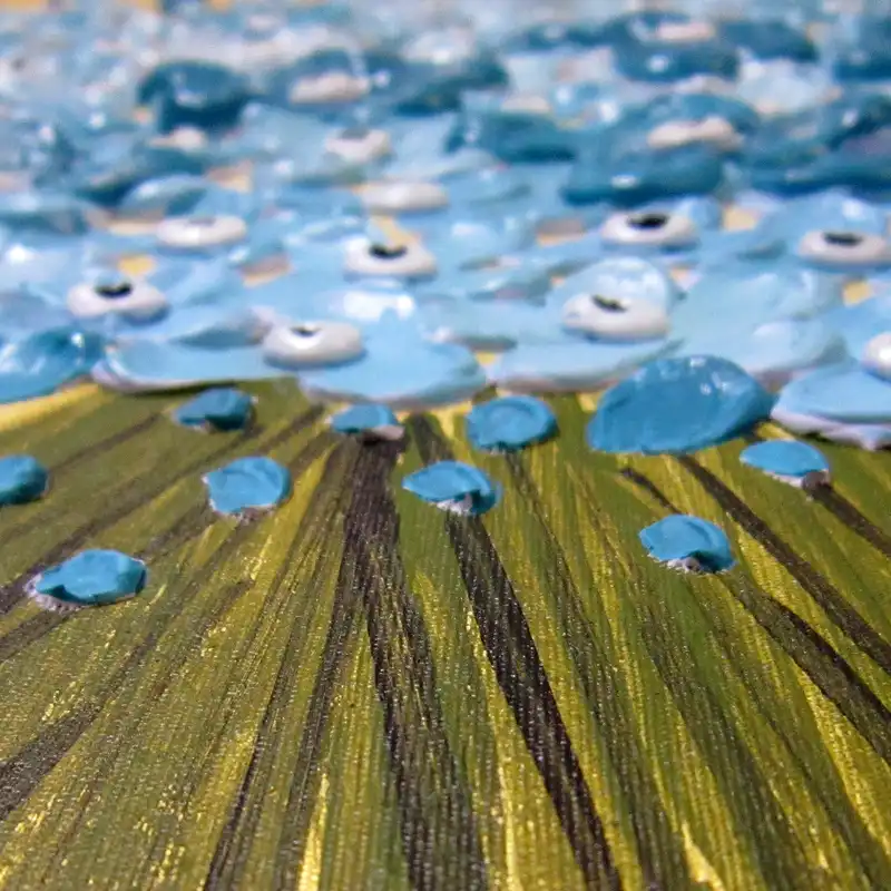 تابلو نقاشی میکس مدیا طرح مینای فیروزه ای برجسته کد 135