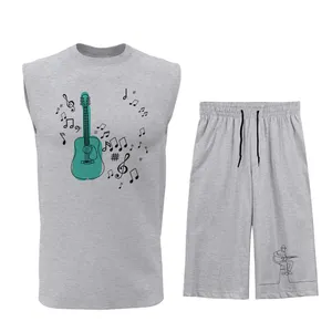 ست تاپ و شلوارک مردانه طرح گیتار مدل G078G