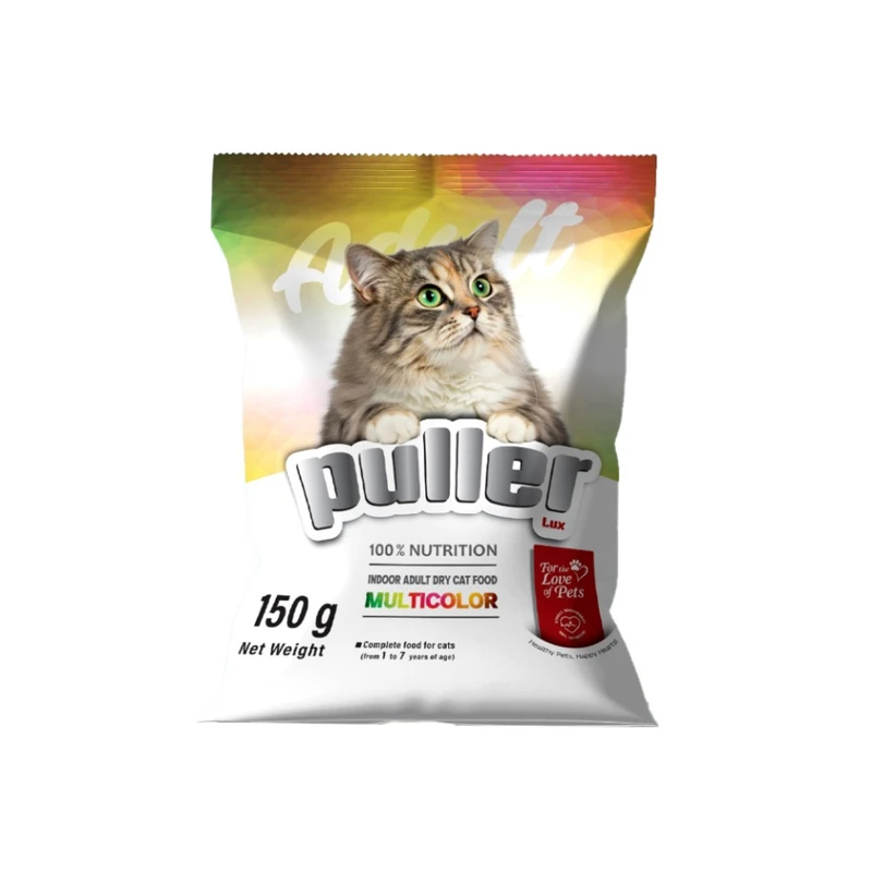 غذای خشک گربه بالغ پولر مدل مولتی کالر طعم مرغ وزن 150 گرم