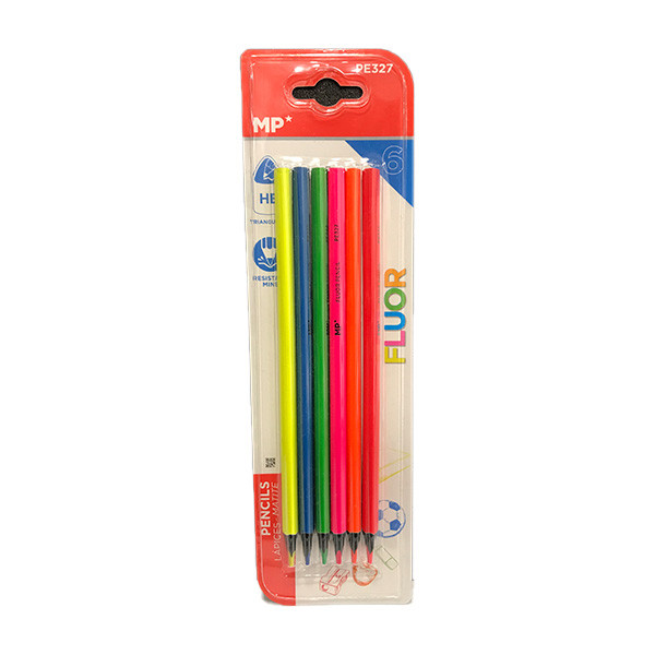 مداد رنگی 6 رنگ ام پی مدل FLUOR PE327 