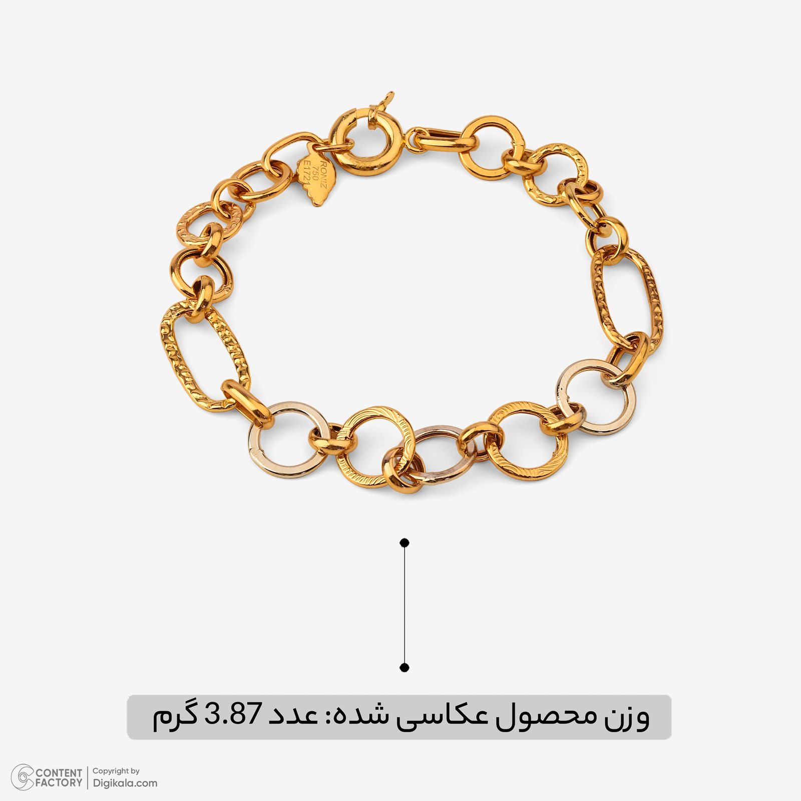 دستبند زنجیری طلا 18 عیار زنانه گلدم مدل B445006 -  - 4