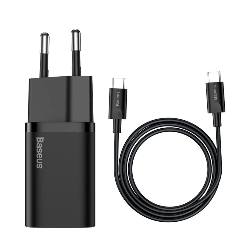 شارژر دیواری باسئوس مدل CCSUP-L02 به همراه کابل تبدیل USB-C