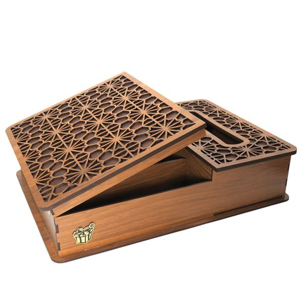 جعبه پذیرایی لوکس باکس کد LB17-00 به همراه زیر لیوانی