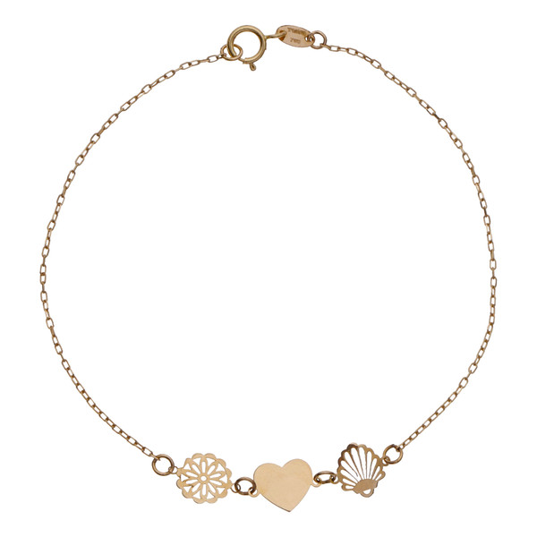دستبند طلا 18 عیار زنانه مایا ماهک مدل MB1603 طرح قلب