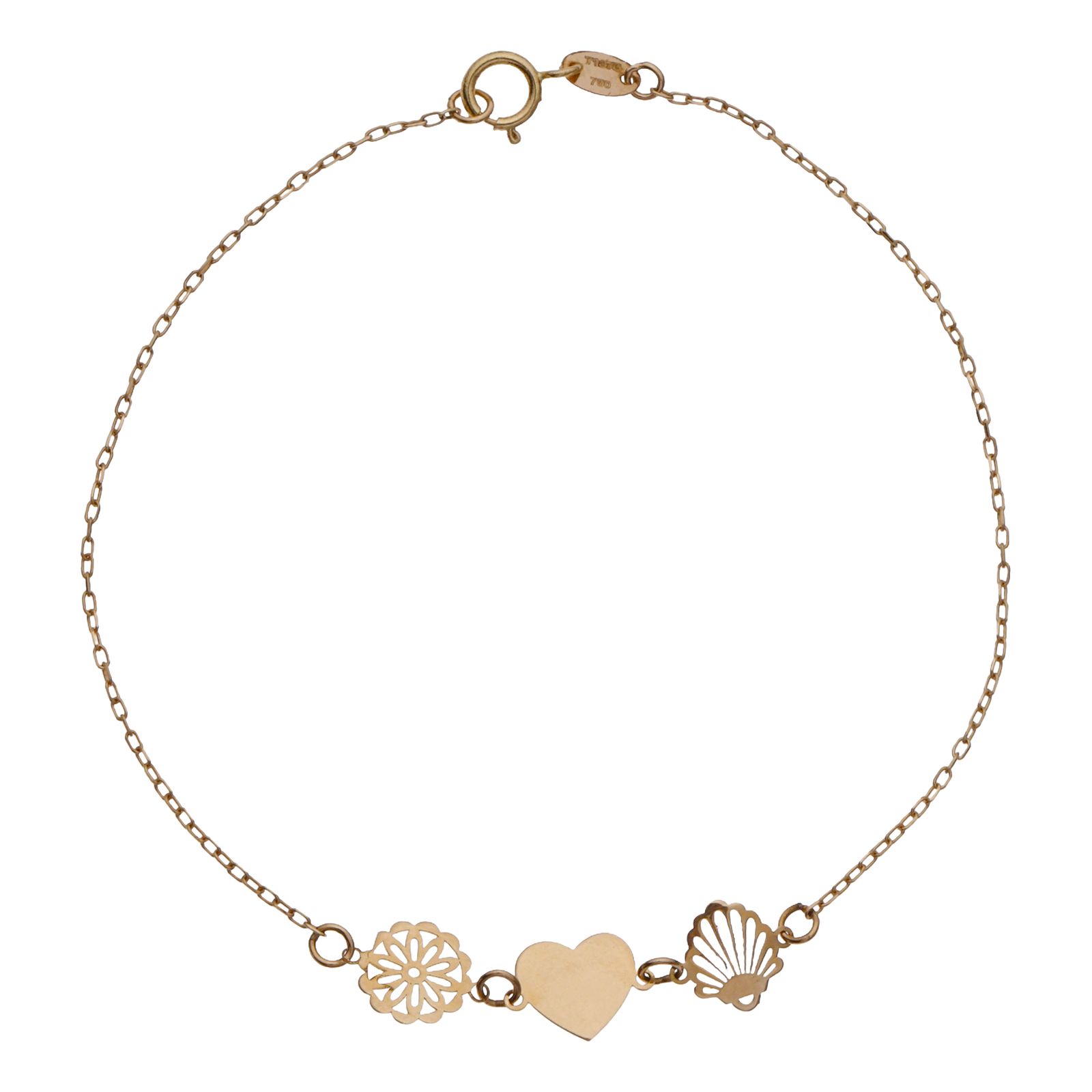 دستبند طلا 18 عیار زنانه مایا ماهک مدل MB1603 طرح قلب -  - 1