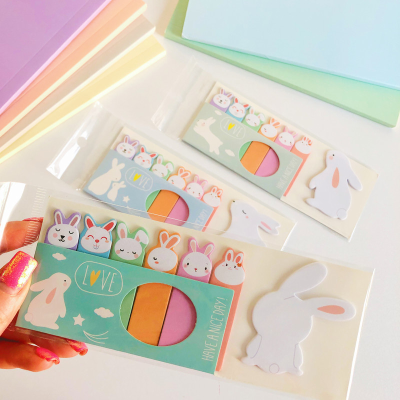 کاغذ یادداشت چسب دار مدل خرگوشی مجموعه 7 عددی