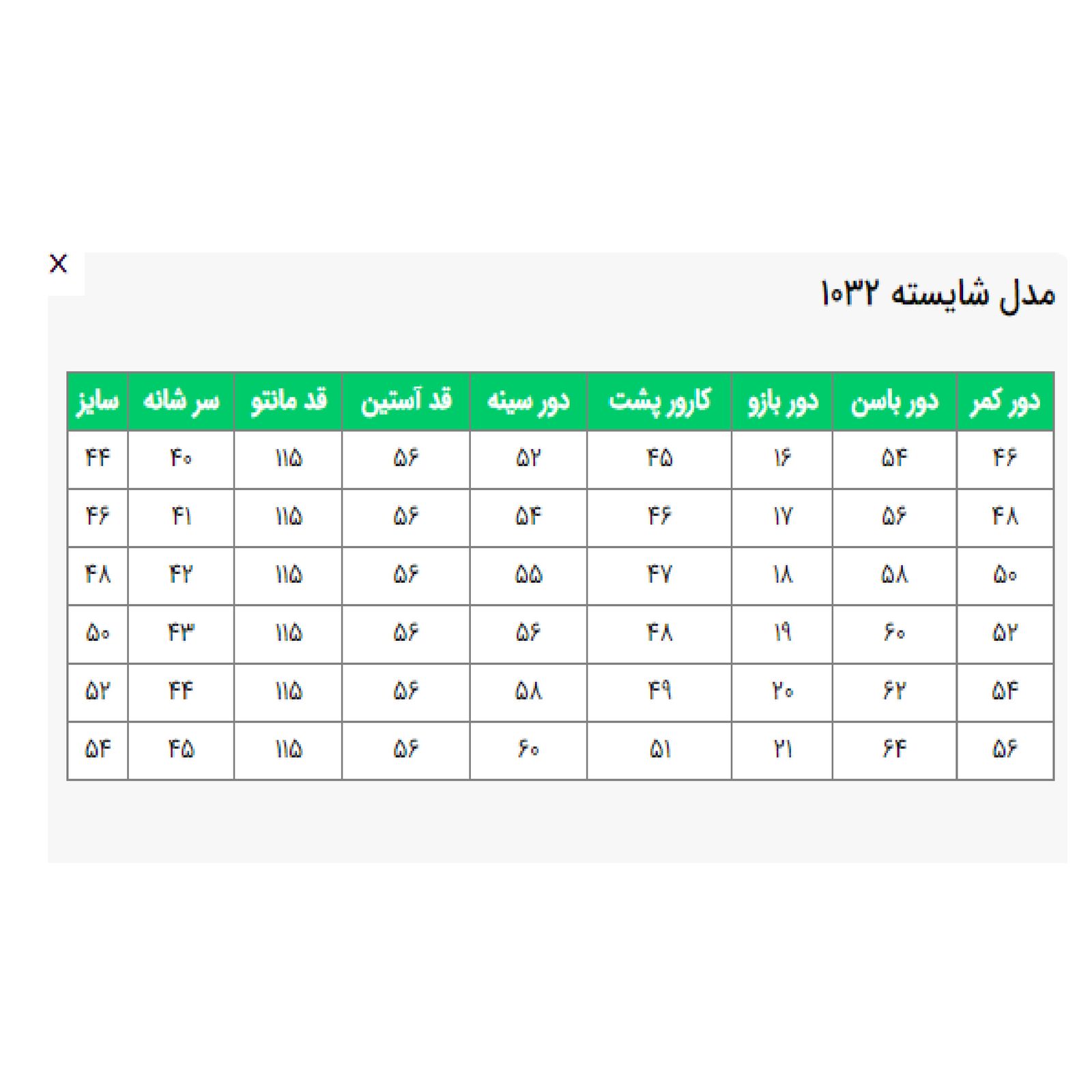 مانتو زنانه السانا مدل شایسته کد 103254 -  - 7