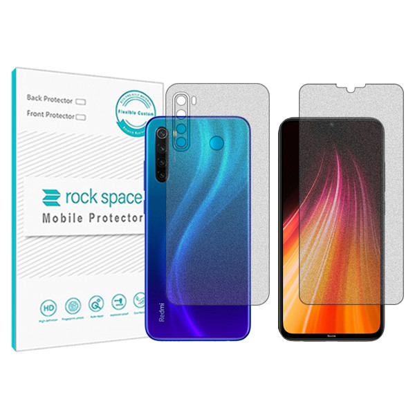 محافظ صفحه نمایش مات راک اسپیس مدل HyMTT مناسب برای گوشی موبایل شیائومی Redmi Note 8T به همراه محافظ پشت