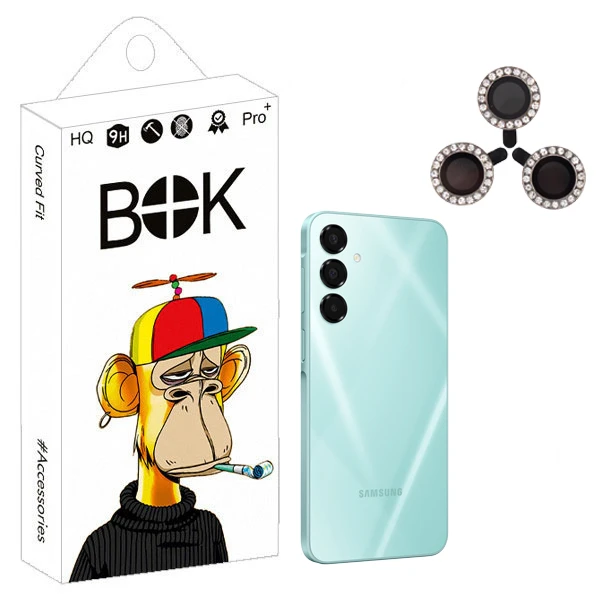 محافظ لنز دوربین رینگی نگین دار بوک مدل Jewel ring مناسب برای گوشی موبایل سامسونگ Galaxy A16