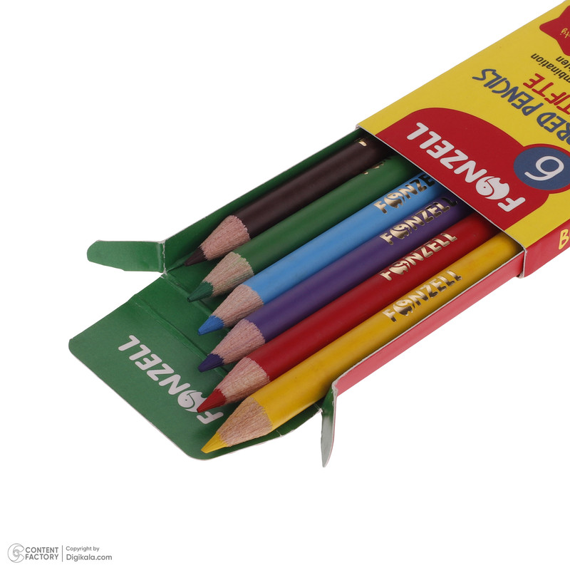 مداد رنگی 6 رنگ فونزل مدل kids طول 6 سانتی متر