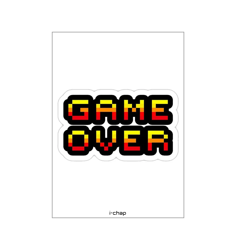 استیکر پارچه و لباس آی چاپ طرح game over کد t201