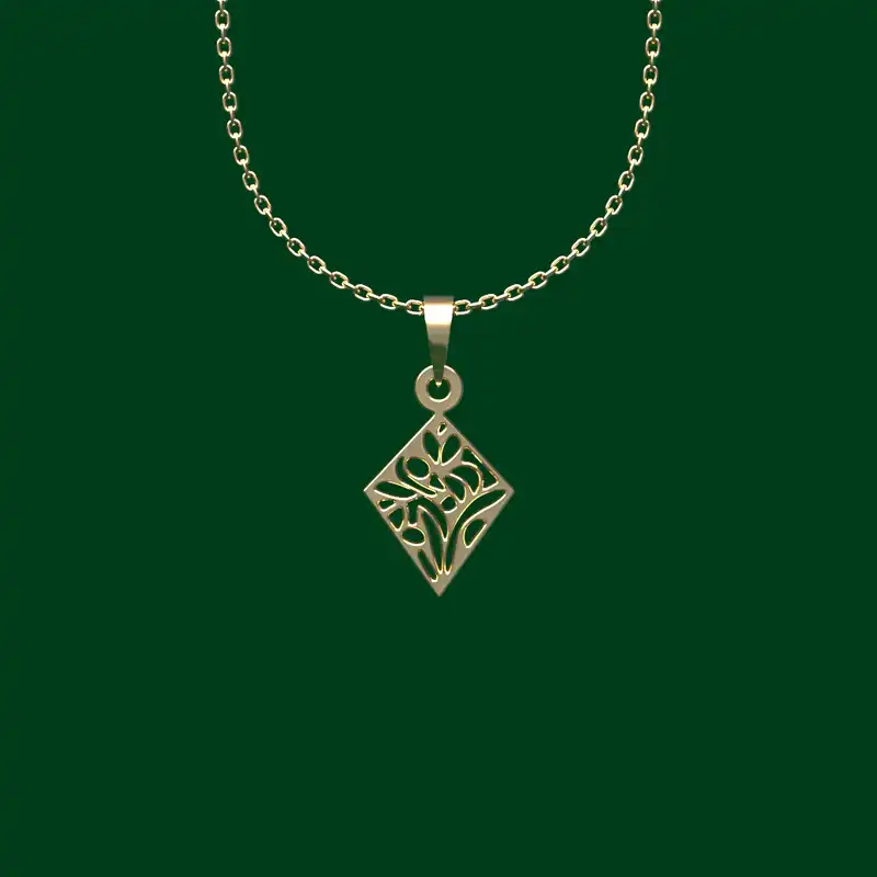 گردنبند طلا 18 عیار زنانه مدوپد مدل هندسی کد FF2-1-1160