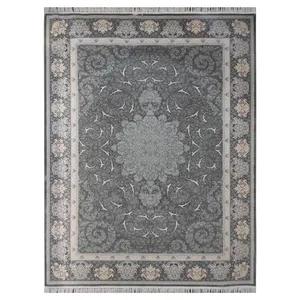 فرش ماشینی 1200 شانه فرش توس مشهد زمینه طوسی حاشیه طوسی مدل 1224