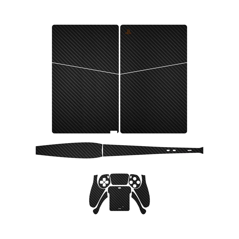 برچسب کنسول و دسته بازی PS5 Slim Digital Edition ماهوت مدل Carbon Fiber