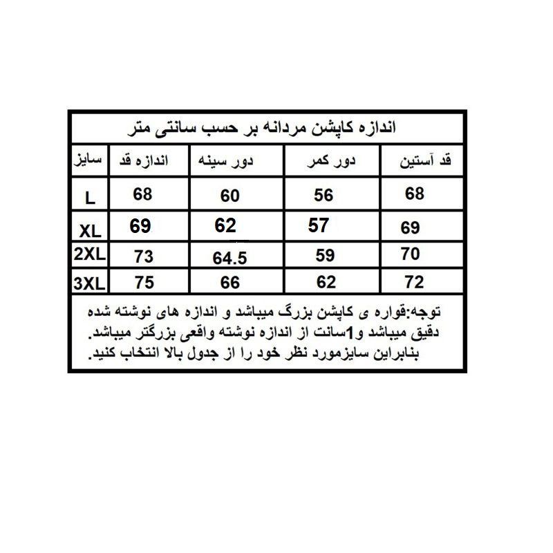 کاپشن بهاره مردانه  مدل دورو کد 3095 -  - 5
