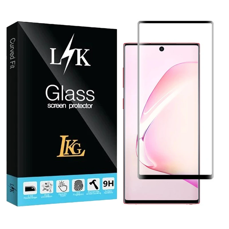 محافظ صفحه نمایش ال کا جی مدل فول چسب مناسب برای گوشی موبایل سامسونگ Galaxy Note 10 4G